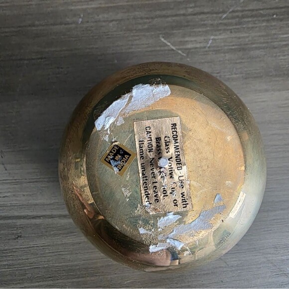 Vintage Pierced Perforated Brass Christmas Votive Candle Holder - Picture 4 of 8